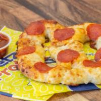 Pepperoni Twist · Pizza meets pretzel when we top our classic pretzel with pepperoni and our three-cheese blen...