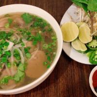 Pho Dac Biệt · Combo of rare steak, brisket, tripe and tendon.

Consuming raw or undercooked meats, poultry...