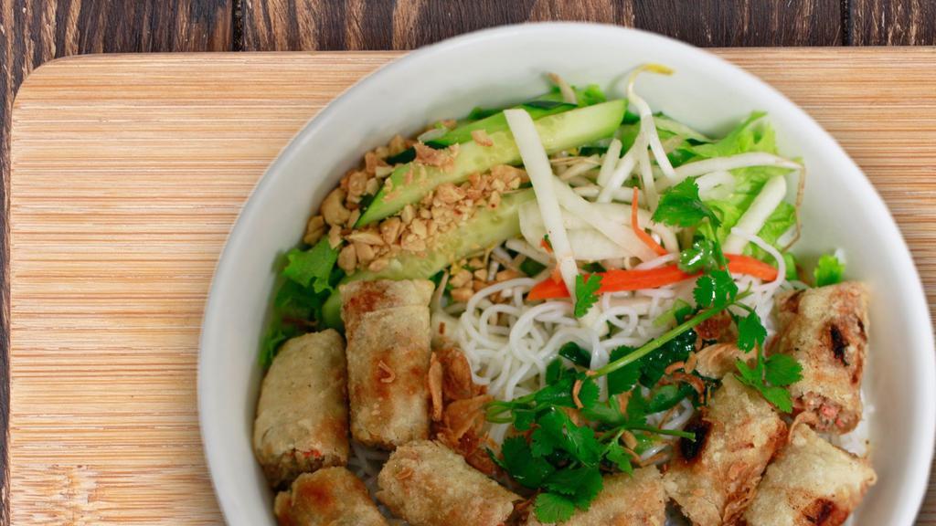 Bun  Cha Gio - Eggroll Noodle Bowl · Pork eggroll bowl.