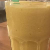 Mango Lassi · Royal taste of the king of fruits, mango in a refreshing drink. (vegan upon request).