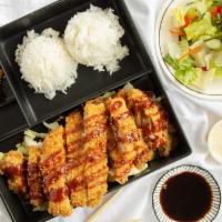 Chicken Katsu · Served with Steamed Rice, Side Salad and Miso Soup