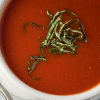 Tomato Soup (Gf) · Select a bread option of  focaccia or add a gluten baguette (v)+$6 
Our Tomato soup is Glute...