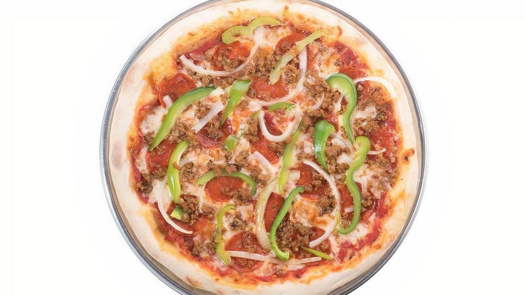 Don Caballero · Pepperoni, Sausage, Green Peppers, and Onions