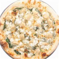 White Walker · Olive Oil Base, Spinach, Roasted Garlic, Feta, and a light dusting of Herbs and Spices