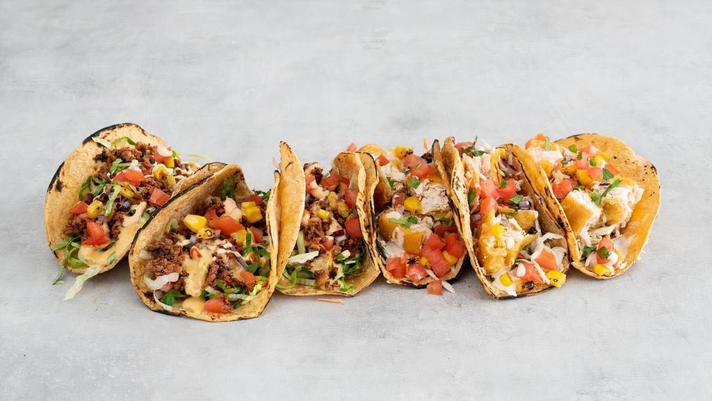 Taco 6 Pack · 6 Tacos | Select from two (2) styles | Make It a Meal & Add a Side of Rice, Beans, Chips & Queso!