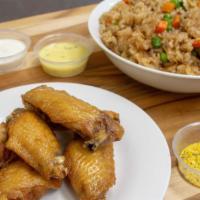 Combo 3 · Fried rice and 6 wings.
