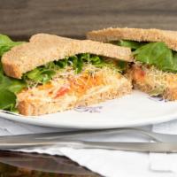 Veggie Goddess Sandwich · My favorite sandwich! This vegetarian delight comes with our wonderful hummus, havarti chees...