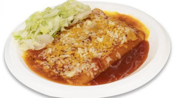 Cheese · Plenty of cheese with two corn tortillas, topped with enchiladas sauce, cheddar, jack cheese and lettuce.