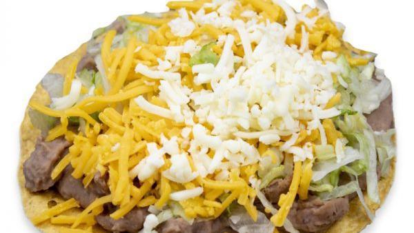 Bean · Thin layer of beans, cheddar, lettuce, topped with jack cheese.