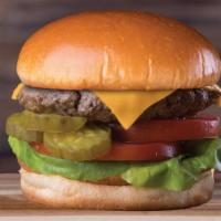 Cheeseburger · Topped with your choice of cheese, with lettuce, tomato, red onions and pickles