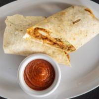 Lee'S Scream'N Burrito · Oversized flour tortilla with spicy chicken, rice, mushrooms, melted jack and cheddar cheese...