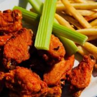 Wahoo'S Wings. · one pound of our large wings tossed on Buffalo, spicy bbq or sweet bbq sauce served fries an...