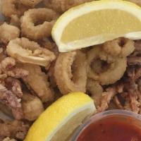 Fried Calamari · Lightly breaded and deep fried. Served with our house-made marinara.