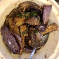 鱼香茄子 Eggplant With Ground Pork & Garlic Sauce · eggplant with ground pork and basil in garlic sauce.