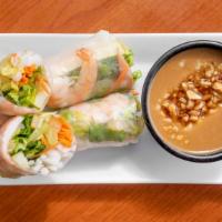 Fresh Spring Rolls With Shrimp · Two pieces. Mixed vegetables rolled with soft skin. Served with hoi sen sauce.