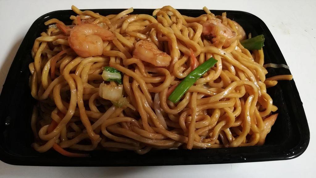 Shrimp Lo Mein Special Combination Platter · Served with fried rice and a pork egg roll.