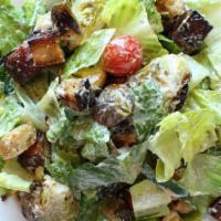 Caesar Salad · {Nut-Free} Baby romaine lettuce with roasted brussel sprouts, heirloom tomatoes, house made ...