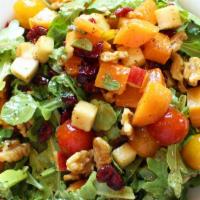 Summer Melon Salad · {Gluten-Free} arugula, heirloom tomatoes, melon, pepitas & marcona almonds, tossed walnuts t...