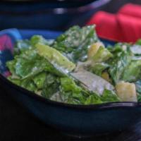Side Caesar Salad · chopped romaine, shaved parm, miso caesar dressing, house-made croutons