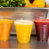 Natural Juice · Freshly squeeze natural juice.  24 oz
orange
carrot
beet
celery