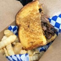 Kids Brisket Grilled Cheese & Fries · 