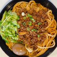 Spicy Pork Noodle(Dry) 肉燥拌面/粉 · Spicy. [SPECIAL IN HOUSE]
[MILD SPICY]
Cooked  spicy minced pork and noodle mixed with  in b...