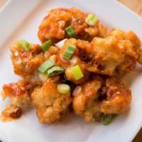 Gobi Manchurian · Crispy cauliflower sautéed with housemade manchurian sauce.