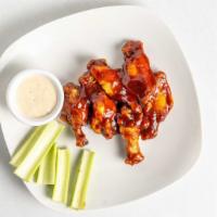 6 Piece Wings · Hot, mild or BBQ sauce.