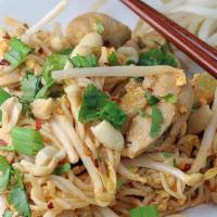 Pad Thai Chicken · Stir fried rice noodle dish.