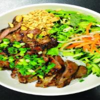 Bún Thịt Nướng · Grilled pork with vermicelli.