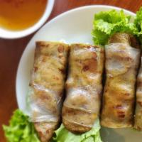 Grilled Chicken Salad Rolls · (Orders of 4) Rice paper rolls,  Grilled chicken, vermicelli, bean sprouts ,lettuce and side...