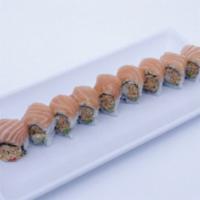 Sexy Mama Roll · Spicy scallop, avocado inside topped with fresh salmon.
Consuming raw or undercooked meats, ...