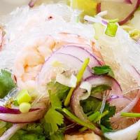Thai Salad* · Grilled strips of meat mixed with cucumber, tomato, red onion, green onion, cilantro, and ch...