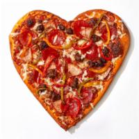 Boo Thang Byo Pizza · Heart shaped pie of your dreams.