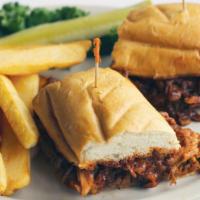 Pulled Pork · Slow roasted seasoned eight ounce shredded pork served on a French roll. Your choice with or...