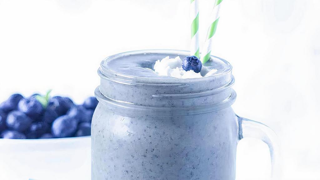 Jerry Berry Superfood Smoothie · Sixteen ounces. Blueberry, dates, pineapple, flax, blue majik, ginger, banana, and coconut milk.