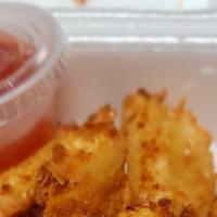 6 Pieces Thai Coconut Shrimp · Crispy shrimp coated with a sweet coconut batter and served with thai sweet chile sauce.