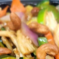 Royal Chicken · Cashew chicken thai style. White meat chicken, cashew, mushrooms, carrots and bell peppers, ...
