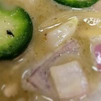 Green Curry · Hot & spicy. Spicy green curry with bamboo shoot, bell pepper, onion and jalapeno. Gluten fr...