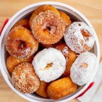 Buckets Of 30 · 30 Silver Dollar Size Mini Cake Lil' Orbits Donuts in a reusable bucket