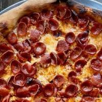 Whole Pepperoni · curly pepperoni, mozzarella, parm, tomato sauce