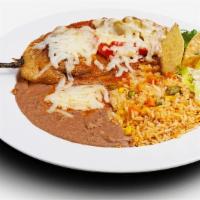 Chiles Rellenos Plate · All plates served with salad, rice, beans, corn or flour tortillas and red or green chili sa...