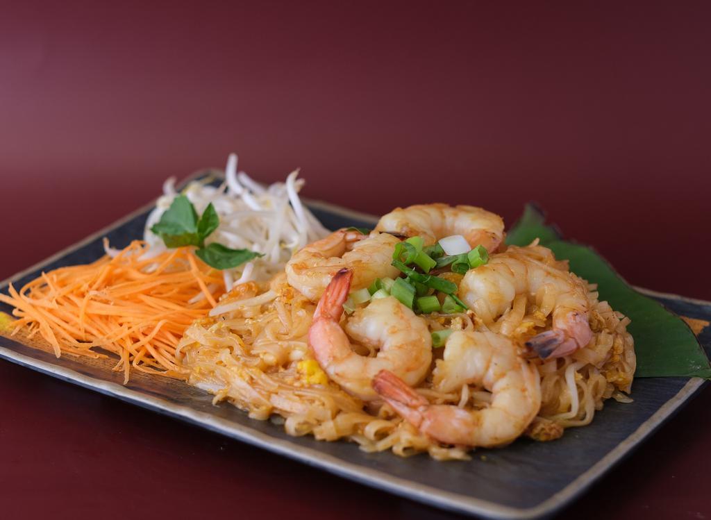Pad Thai · Stir-fried rice noodles with a tangy, sweet, salty sauce.