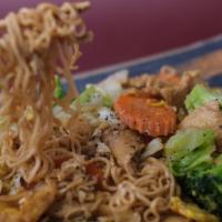 Thai Street Noodle · Stir-fried instant Ramen Noodle with carrot, cabbage, broccoli, chicken, shrimps, and egg. (...