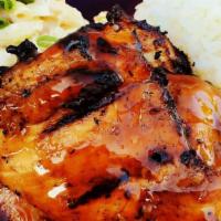 Huli Huli Chicken · Boneless chicken thighs marinated in our house teriyaki, fire grilled till tender with a swe...