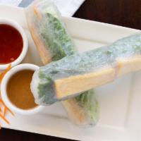 Fresh Roll Tofu (Gluten Free) · Fresh garden vegetable, vermicelli rice noodle, fresh Thai mint, cucumber wrapped in rice pa...