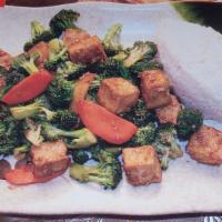 Broccoli Tofu · Deep fried tofu and fresh broccoli stir fried with more vegetables with house special sauce....