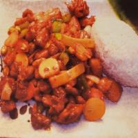 Kung Pao Chicken · Seasoned deep fried chicken chunks and fresh vegetables stir fried with house special sauce ...