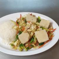 Choice Of Pork, Beef, Tofu · comes with rice