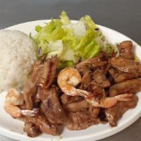 Chicken & Prawn (4Pc) · comes with rice and small salad